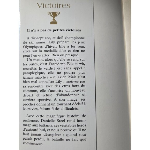 Victoire Danielle Steel Roman Français Presses de la Cité Résilience Hardcover - Picture 3 of 15